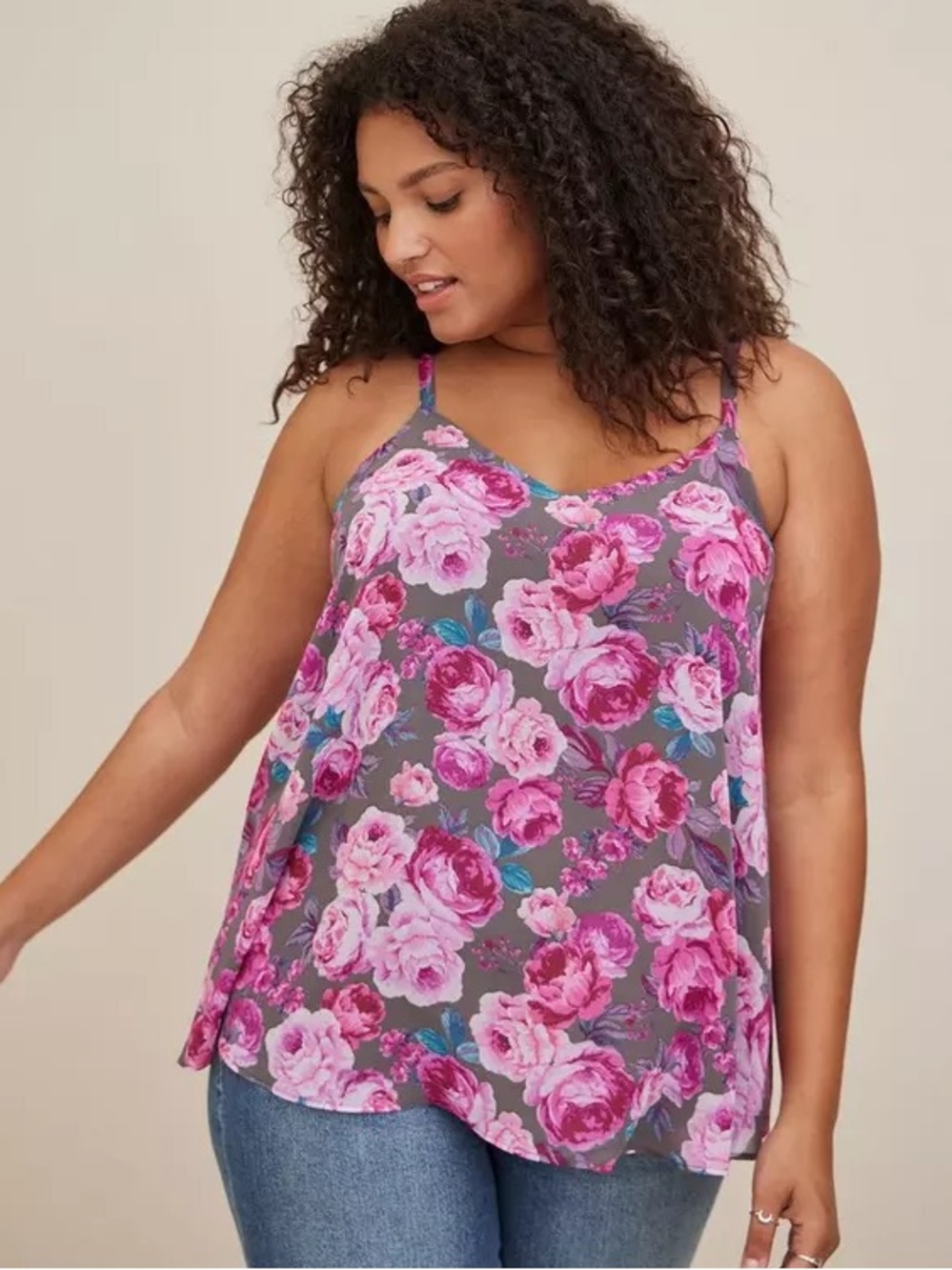 Torrid Women’s Sophie Chiffon Swing Floral  Cami Top